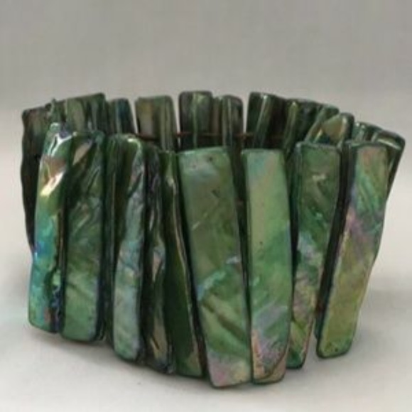 Mother of Pearl style Bracelet Shell Elasticated - Picture 3 of 6